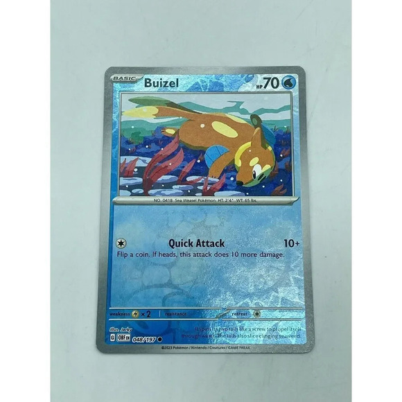 Buizel 048/197 Sv03: Obsidian Flames Pokemon TCG Reverse Holo Mint Unplayed - Picture 1 of 7